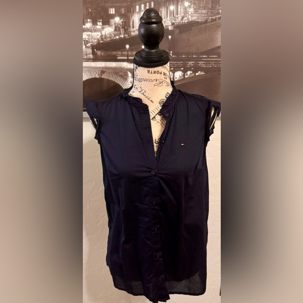 Tommy Hilfiger XXS Navy Sleeveless Top
